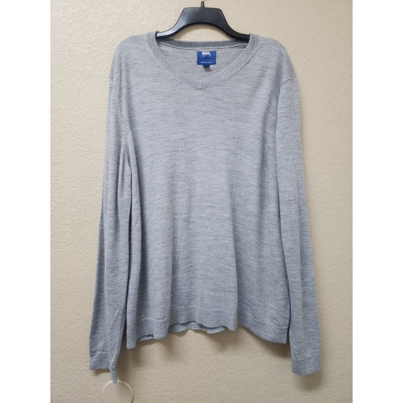 Apt. 9 Other - Apt 9 Mens 2XL Gray V-Neck Sweater Lightweight Merino Wool Blend Seriously Soft